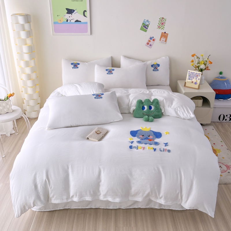 Home Textiles Towel Set - 4PC 세탁된 면 수건 세트 수