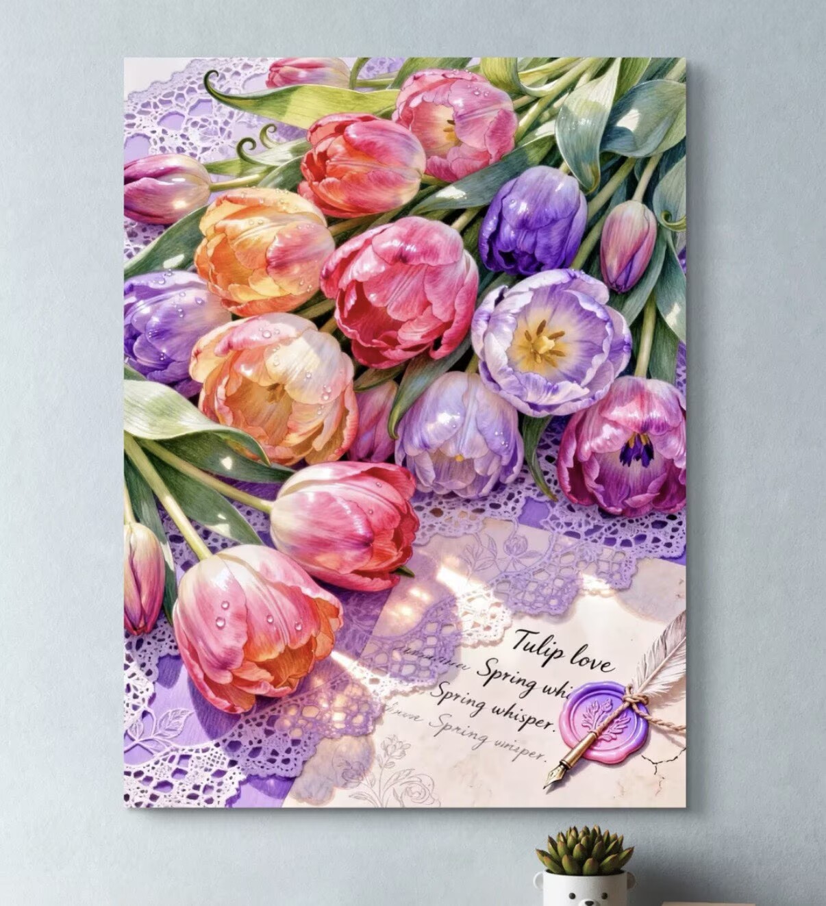 Home Textiles Discount - 9CT 14ct 튤립 편지지 인쇄 키트