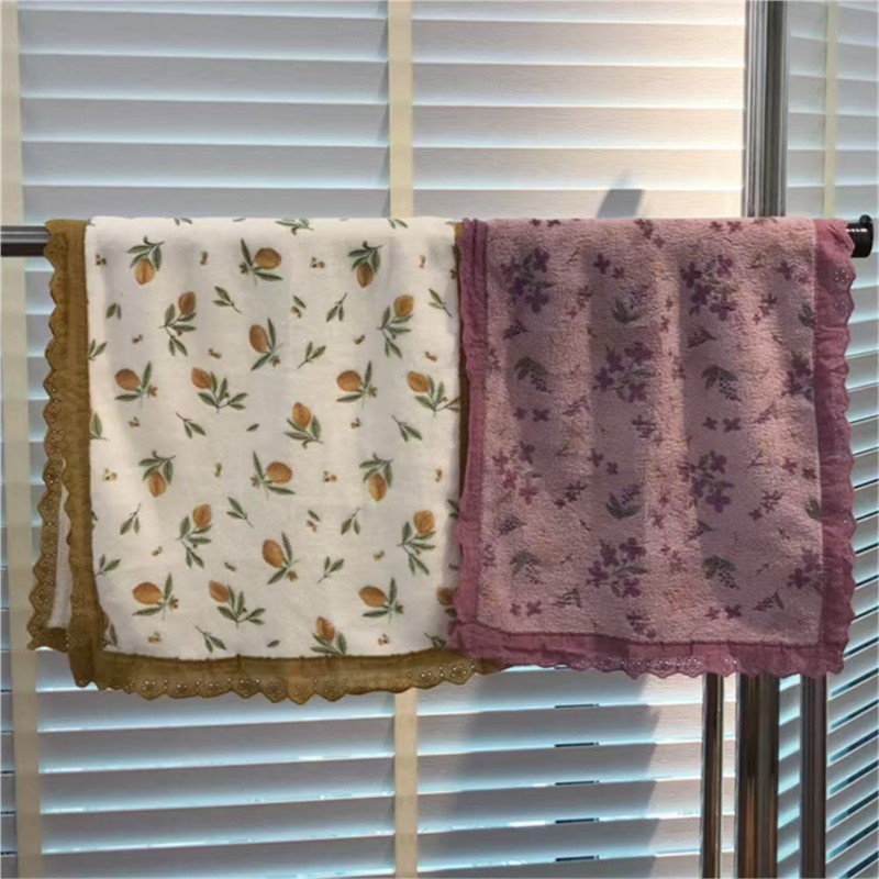 Home Textiles Towel Set - 레이스 꽃무늬 스타일의 커플 스타일 타월