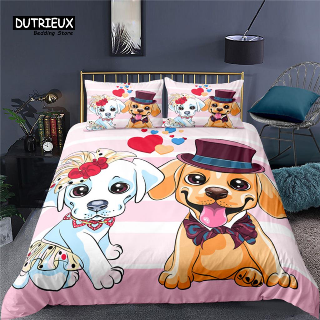 Home Textiles Uk - 가정용 섬유 럭셔리 커플 강아지 침구