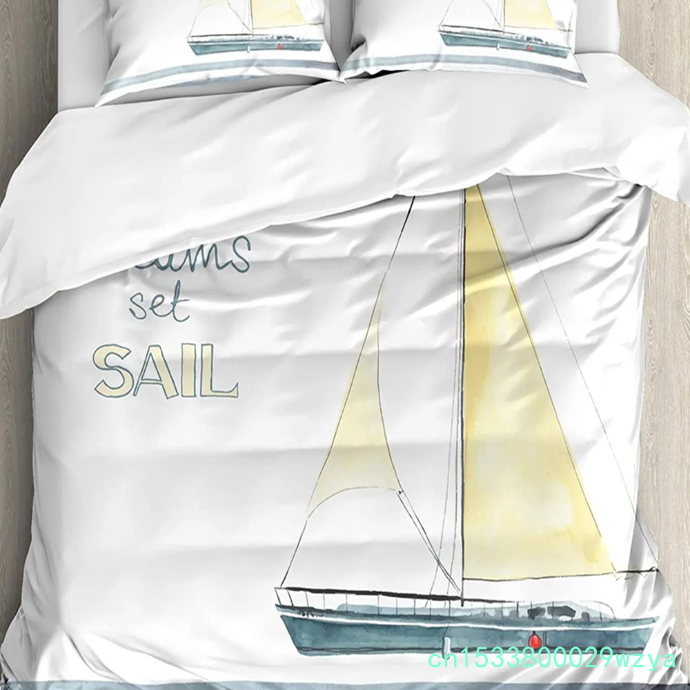 Home Art Textiles - 해상 앵커 선박 등대 고래 아트