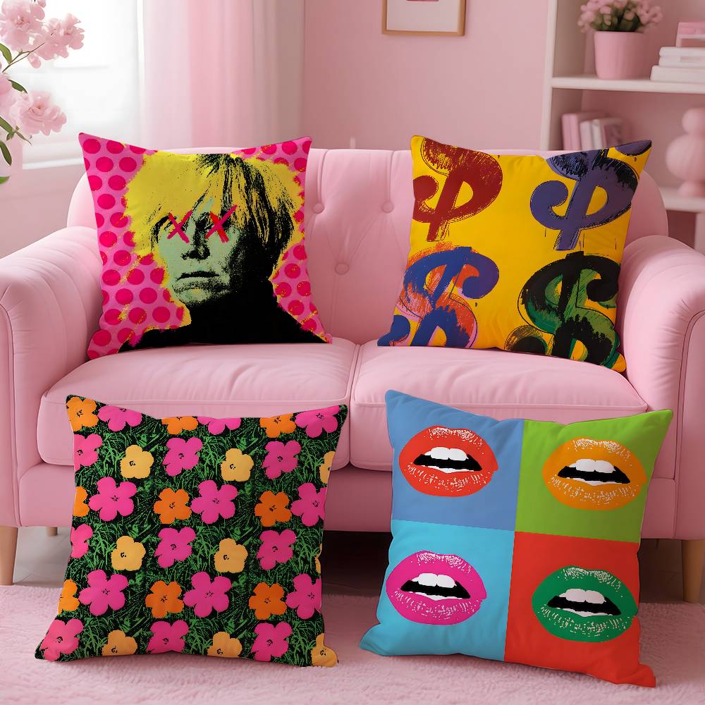 Home Art Textiles - A-Andy W-Warhol 아트 베개 커버 항균