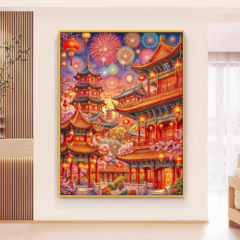 Home Textiles Discount - 9ct 100x75cm 새해 자수 DIY 프린트