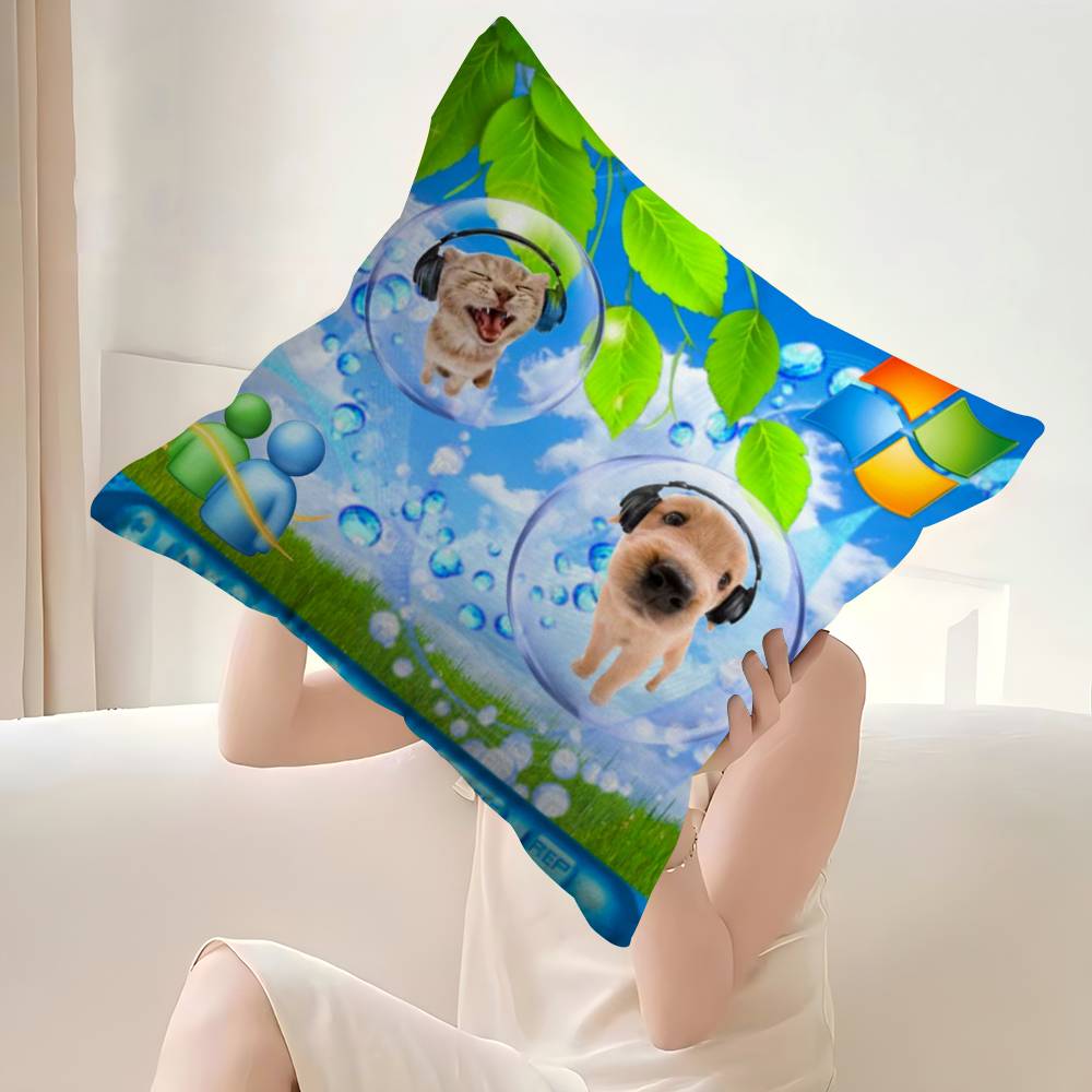 Frutiger Aero Art 쿠션 베개 커버 툰 선 - Home Art Textiles 리뷰 및 가격