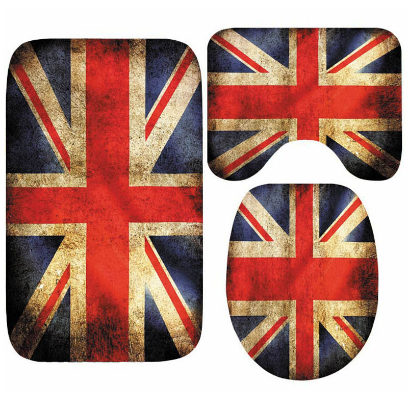 그런지 흑백 유니온 잭 영국 국기 욕실 매트 세트, 변 - Home Textiles Uk 리뷰 및 가격