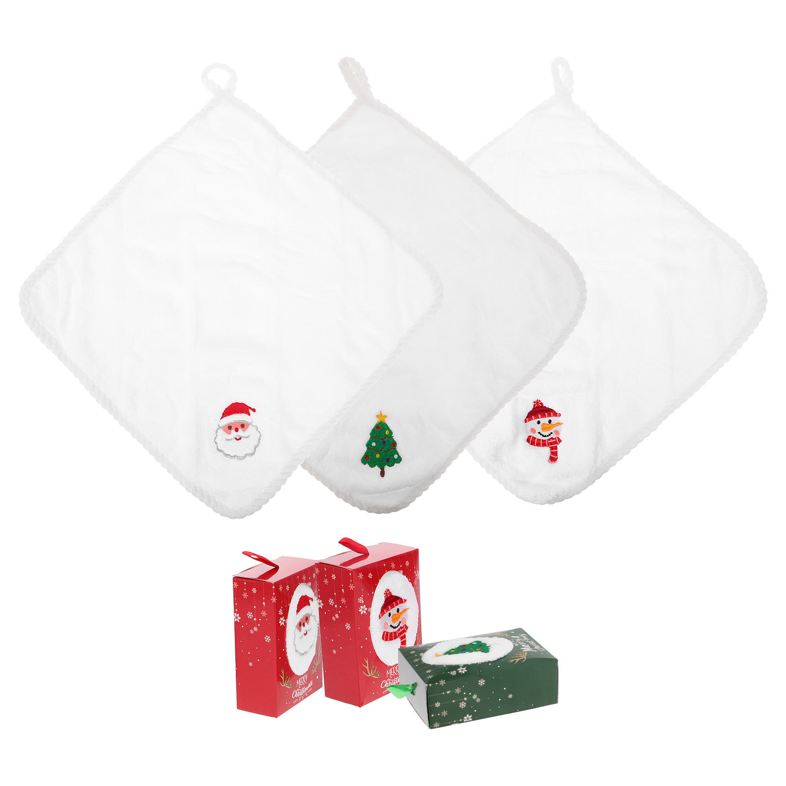 3Pcs 크리스마스 핸드 타올 세트 휴일 주방 욕실 장 - Home Textiles Towel Set 리뷰 및 가격