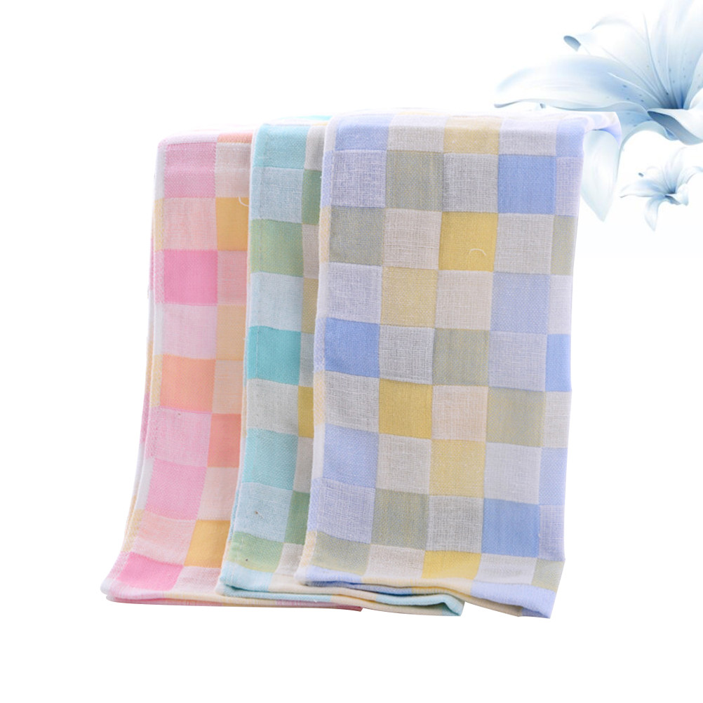 3Pcs 면 거즈 페이스 타올 더블 레이어 두꺼운 흡수 - Home Textiles Towel Set 리뷰 및 가격