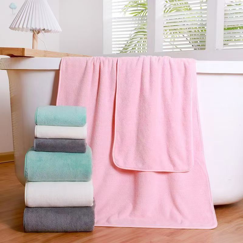 산호 양털 두꺼운 수건 및 목욕 수건 세트, 단색, 부 - Home Textiles Towel Set 리뷰 및 가격