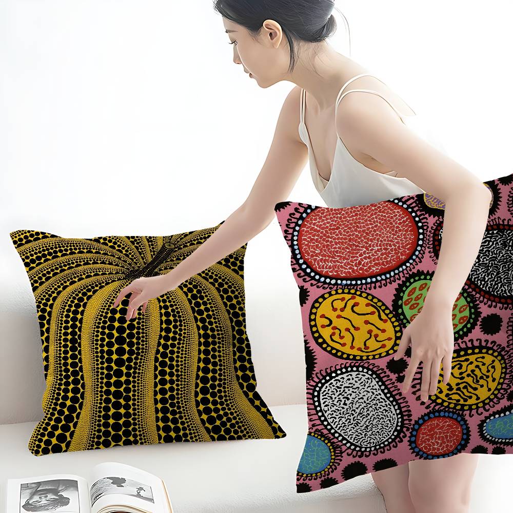 k-kusama y-yayoi 아트 베개 커버 만화 소 - Home Art Textiles 리뷰 및 가격
