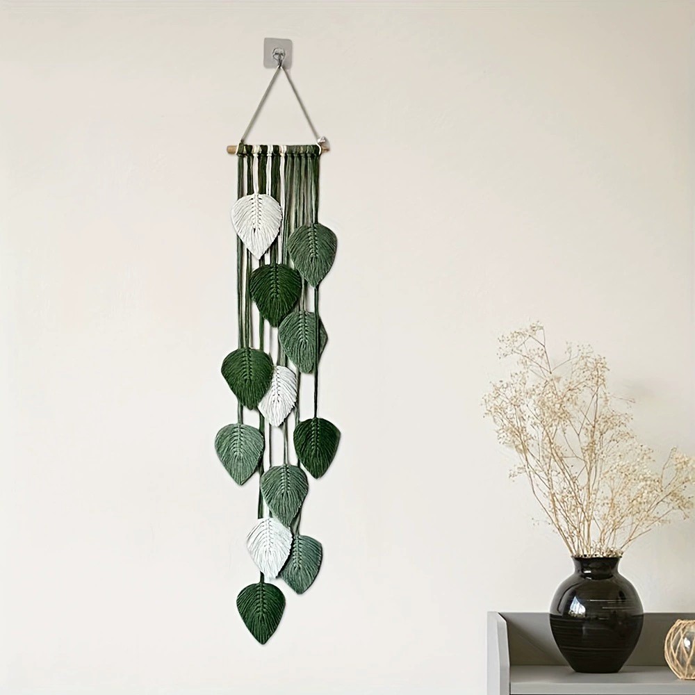손으로 짠 잎사귀 벽걸이 태피스트리 침실 장식용 벽 예 - Home Art Textiles 리뷰 및 가격