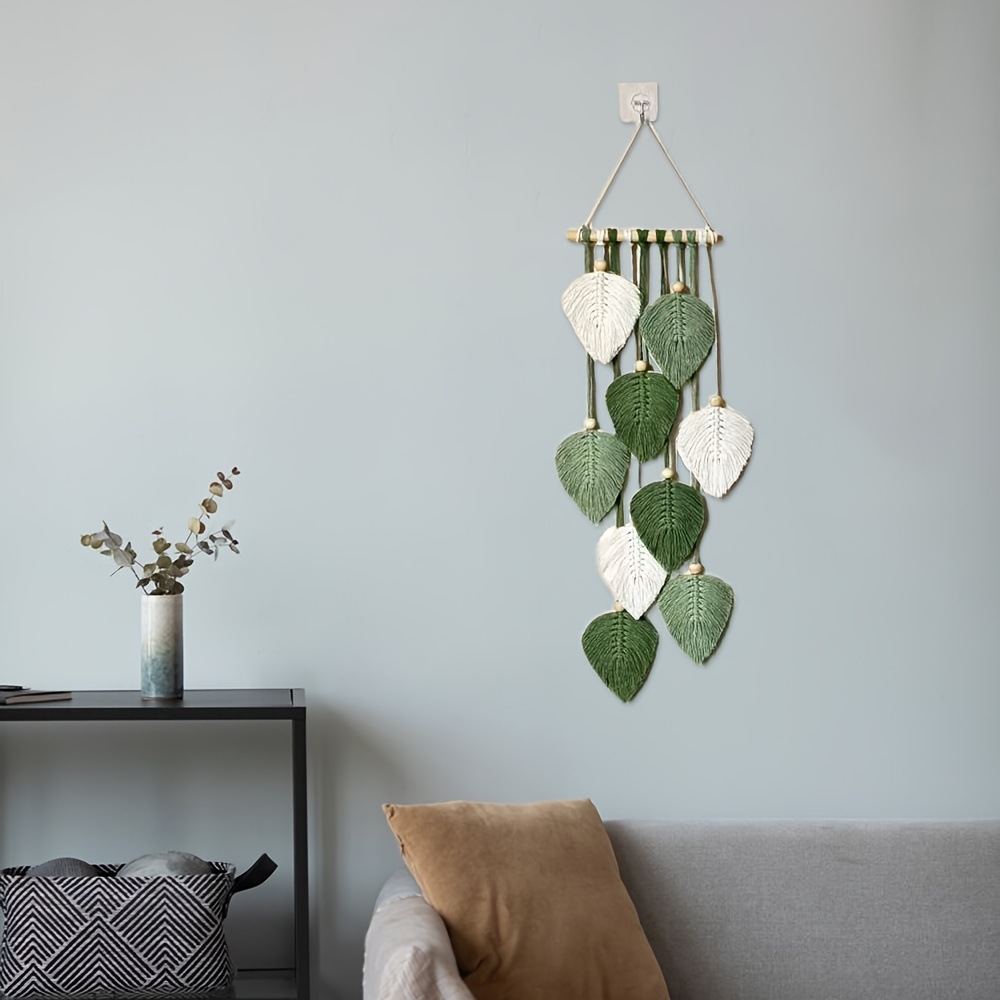 손으로 짠 잎사귀 벽걸이 태피스트리 침실 장식용 벽 예 - Home Art Textiles 리뷰 및 가격