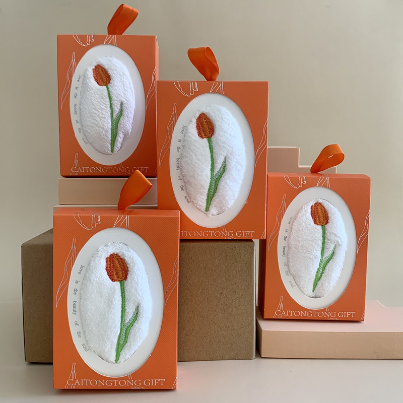 자수 튤립 핸드 타월 사각형 꽃무늬 부드러운 흡수성 좋 - Home Textiles Towel Set 리뷰 및 가격