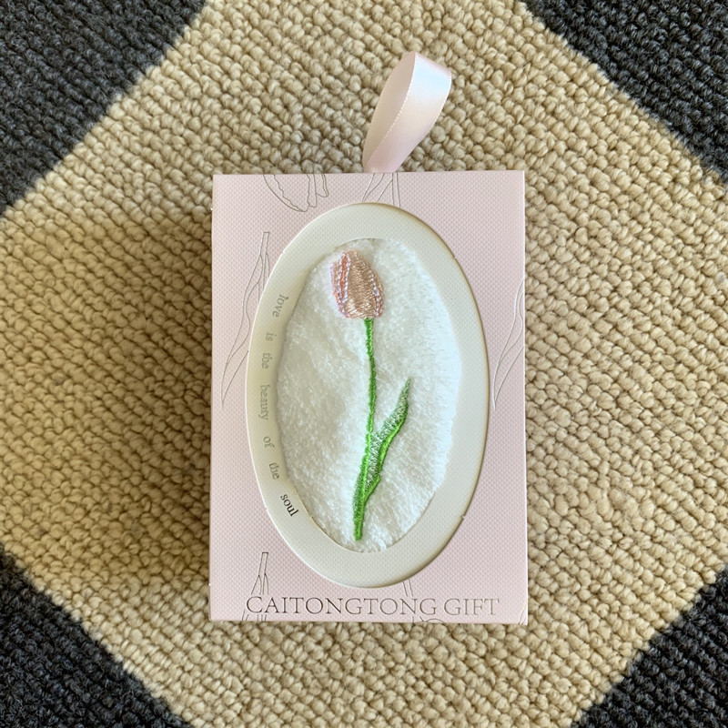자수 튤립 핸드 타월 사각형 꽃무늬 부드러운 흡수성 좋 - Home Textiles Towel Set 리뷰 및 가격