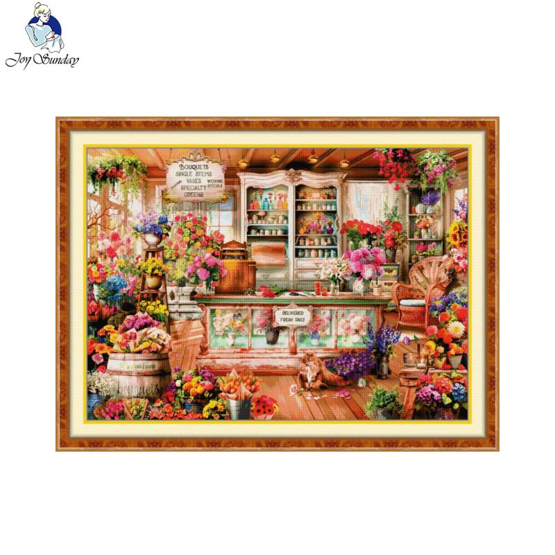 조이 선데이 플라워 샵 패턴 크로스 스티치 키트 홈 데 - Home Textiles Discount 리뷰 및 가격