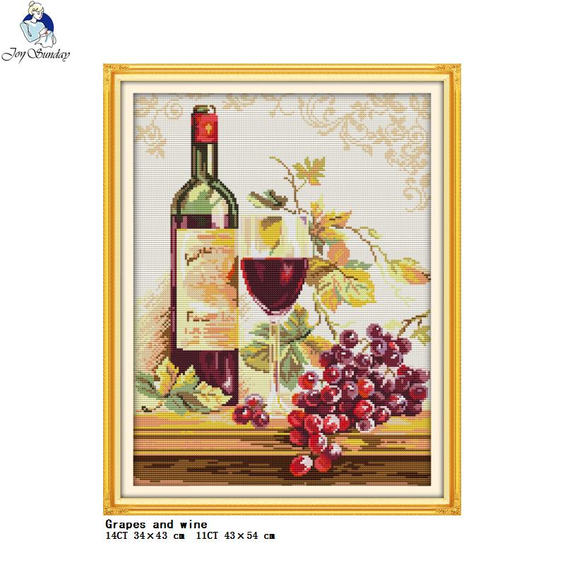 와인 및 병 컬렉션 인쇄 크로스 스티치 키트 14CT  - Home Textiles Discount 리뷰 및 가격