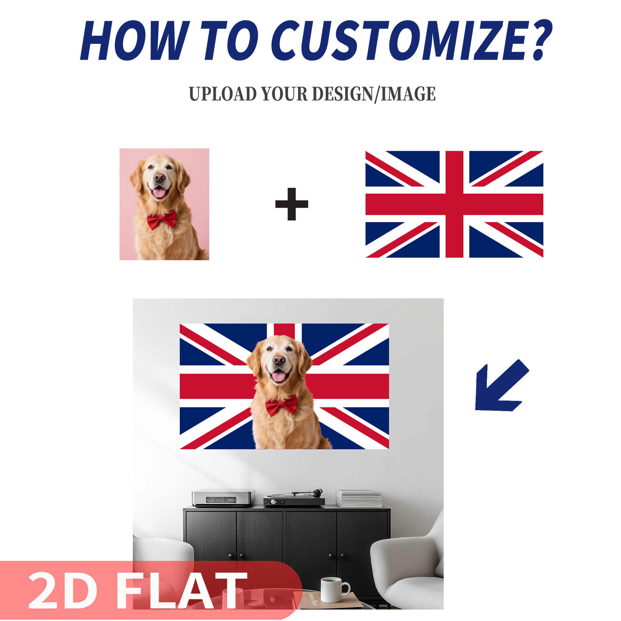 1개 2D 평면 개인 맞춤형 영국 배너 - 맞춤형 사진 - Home Textiles Uk 리뷰 및 가격