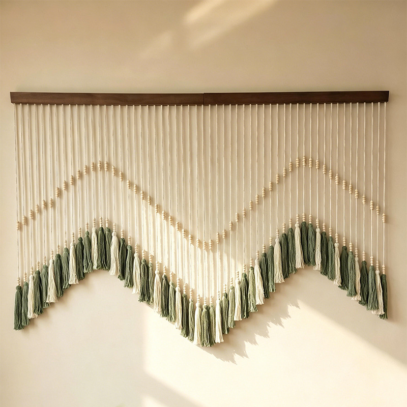 보헤미안 수제 면로프 벽걸이, 마크라메 침실 태피스트리 - Home Art Textiles 리뷰 및 가격